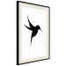 Wall Poster Black Hummingbird - black solid bird on contrasting white background 128046 additionalThumb 2