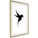 Wall Poster Black Hummingbird - black solid bird on contrasting white background 128046 additionalThumb 3