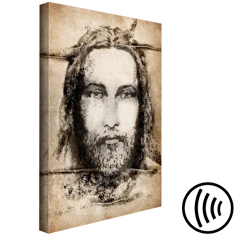 Canvas Art Print Turin Shroud in Sepia (1-part) vertical - dark face of Jesus 129346 additionalImage 6