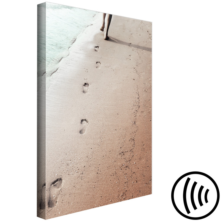 Canvas Print Fleeting Trace (1-part) vertical - summer landscape of footprints on the beach 129446 additionalImage 6