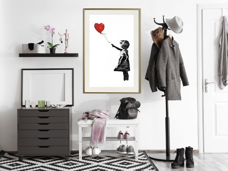 Wall Poster Banksy: Girl with Balloon - heart-shaped balloon flying away 132446 additionalImage 21