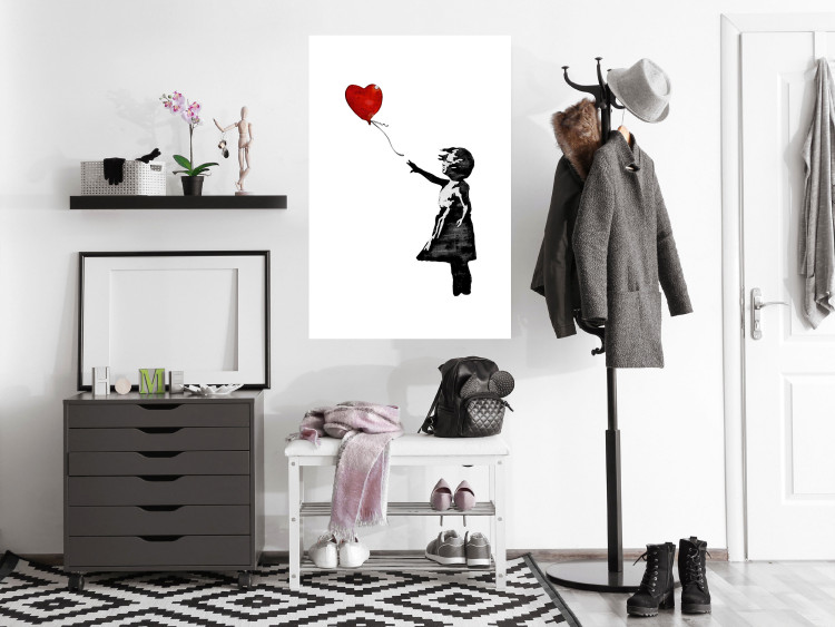 Wall Poster Banksy: Girl with Balloon - heart-shaped balloon flying away 132446 additionalImage 2
