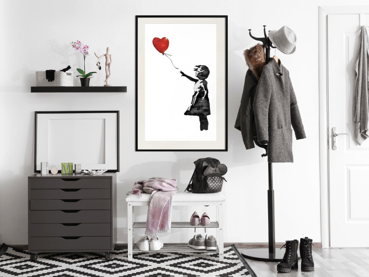 Wall Poster Banksy: Girl with Balloon - heart-shaped balloon flying away 132446 additionalImage 22
