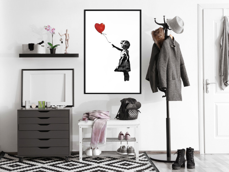 Wall Poster Banksy: Girl with Balloon - heart-shaped balloon flying away 132446 additionalImage 4
