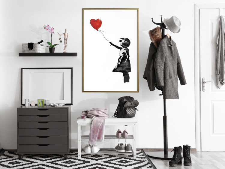 Wall Poster Banksy: Girl with Balloon - heart-shaped balloon flying away 132446 additionalImage 7