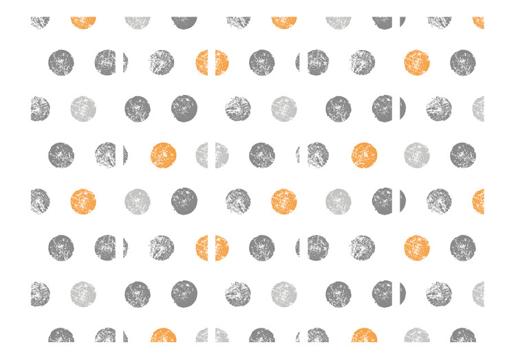 Room Divider Screen Round Stamps II (5-piece) - gray and orange dots 132546 additionalImage 3