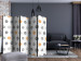 Room Divider Screen Round Stamps II (5-piece) - gray and orange dots 132546 additionalThumb 4
