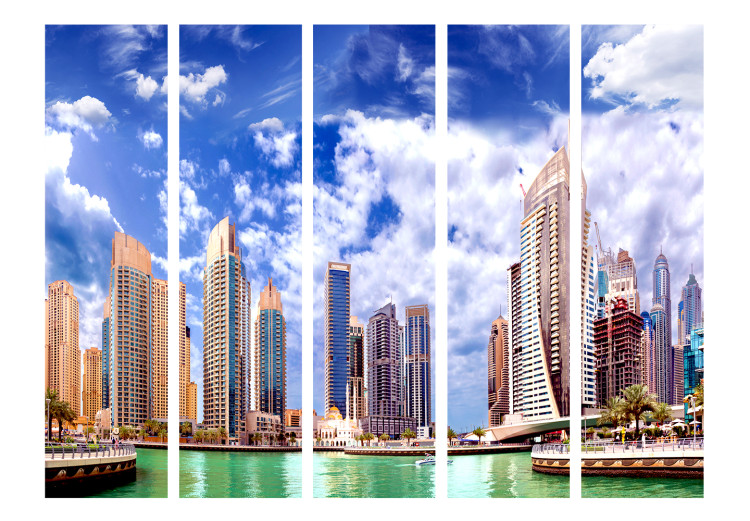 Room Separator Cumulus over Dubai II (5-piece) - architecture and blue sky 132646 additionalImage 3