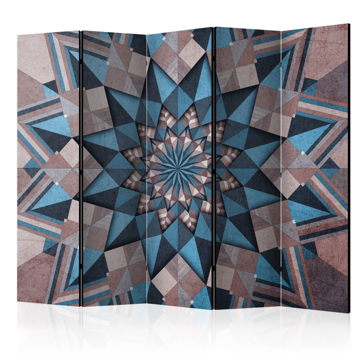 Folding Screen Starry Mandala (Brown-Blue) II (5-piece) - oriental background 132946