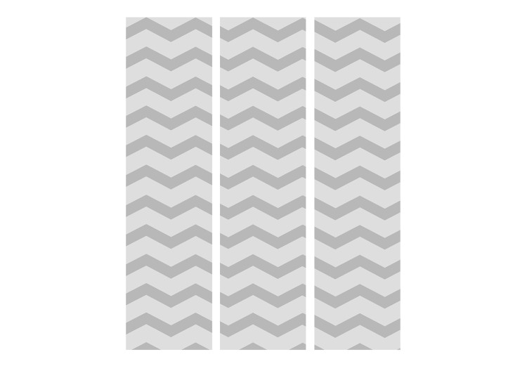 Room Separator Brain Waves (3-piece) - simple composition in gray waves 133446 additionalImage 3