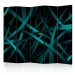 Room Divider Dark Background II (5-piece) - emerald abstraction amidst blackness 133546