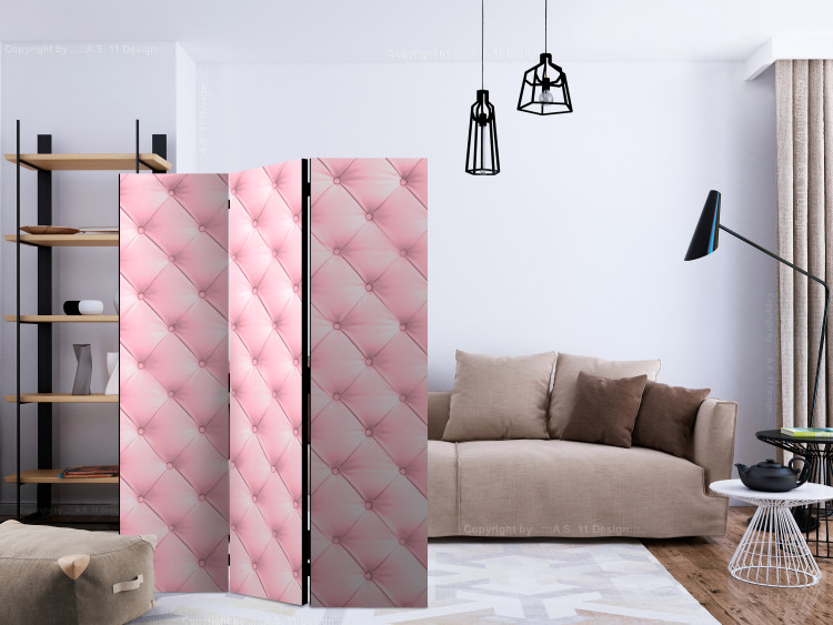 Room Separator Sweet Foam - quilted leather texture in a light pink shade 133746 additionalImage 4