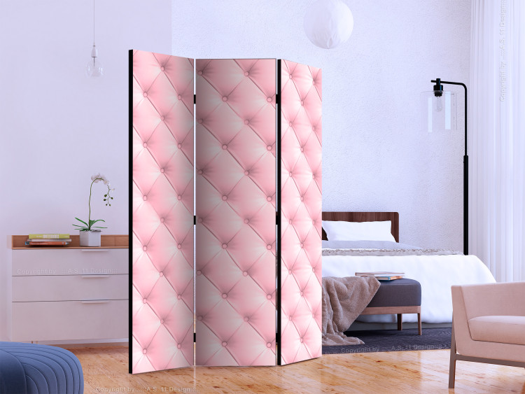 Room Separator Sweet Foam - quilted leather texture in a light pink shade 133746 additionalImage 2