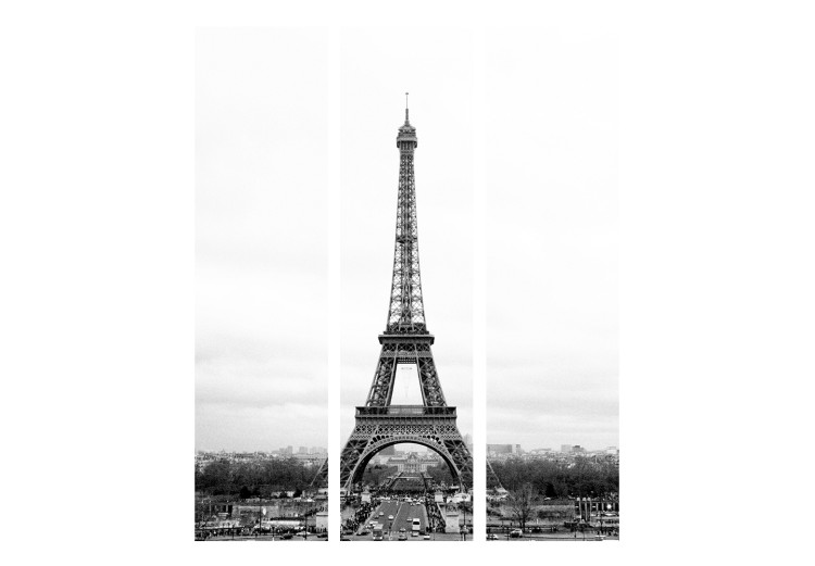 Room Divider Screen Paris: Black and White Photography II - black and white landscape of the Eiffel Tower 133846 additionalImage 3