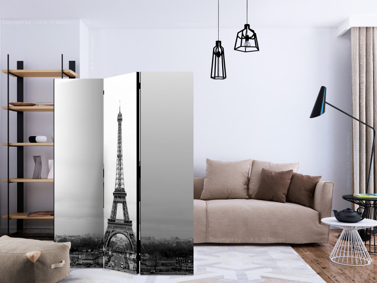 Room Divider Screen Paris: Black and White Photography II - black and white landscape of the Eiffel Tower 133846 additionalImage 4