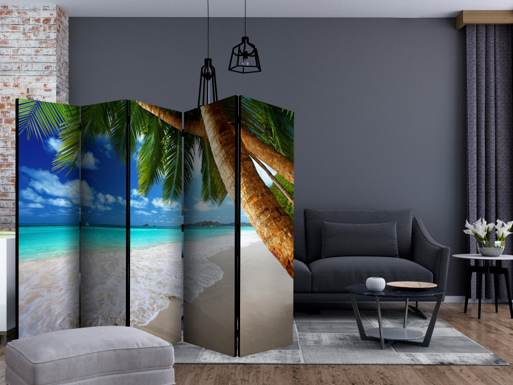 Room Divider Tropical Island II (5-piece) - palm trees against the azure sea 134146 additionalImage 4