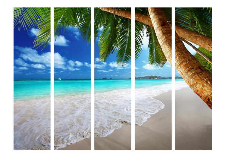 Room Divider Tropical Island II (5-piece) - palm trees against the azure sea 134146 additionalImage 3