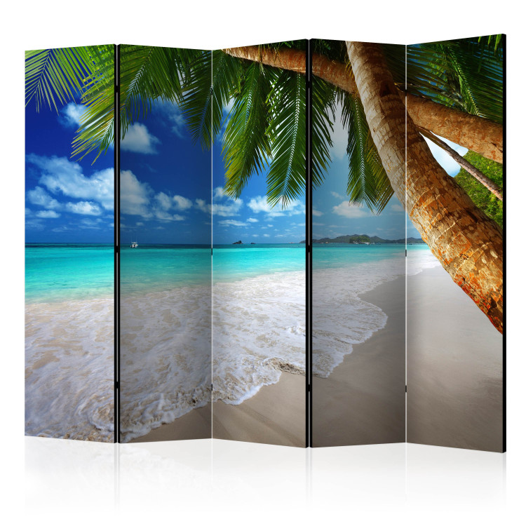 Room Divider Tropical Island II (5-piece) - palm trees against the azure sea 134146