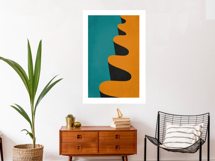 Wall Poster Orange Wave - orange wavy pattern in an abstract motif 134446 additionalImage 3