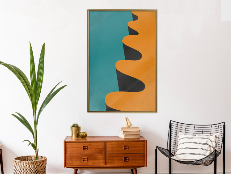 Wall Poster Orange Wave - orange wavy pattern in an abstract motif 134446 additionalImage 5