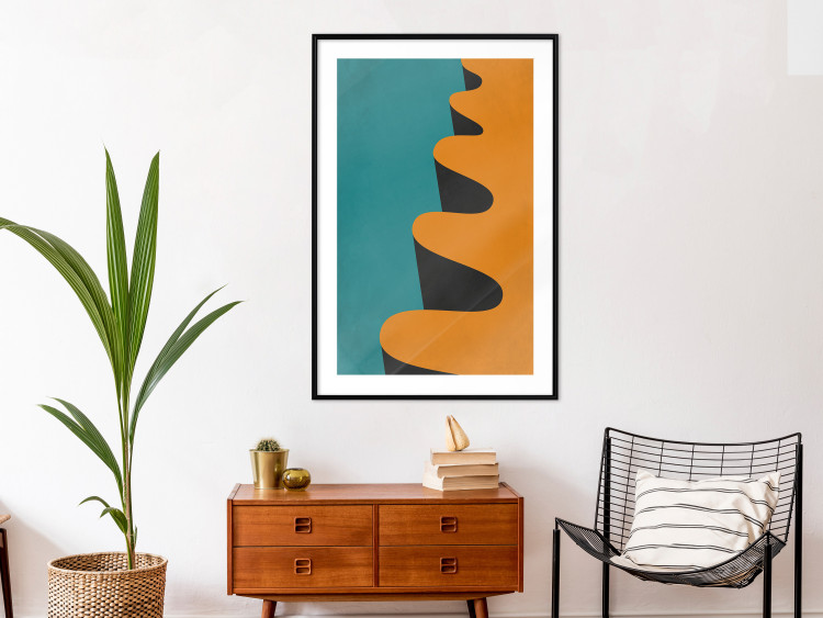 Wall Poster Orange Wave - orange wavy pattern in an abstract motif 134446 additionalImage 21