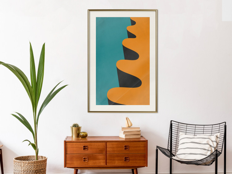 Wall Poster Orange Wave - orange wavy pattern in an abstract motif 134446 additionalImage 22