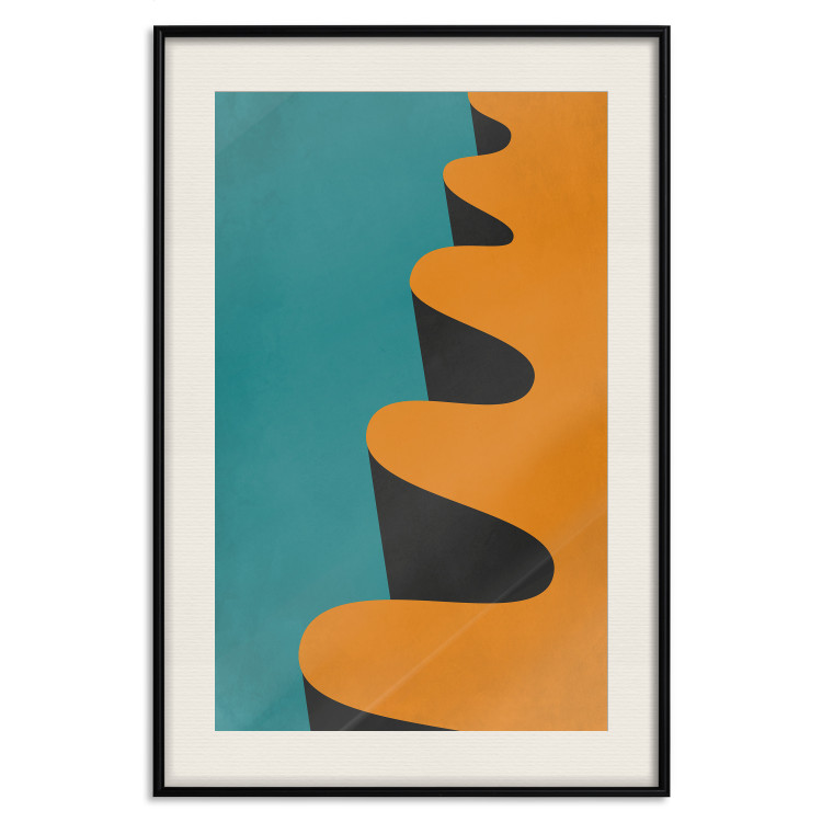 Wall Poster Orange Wave - orange wavy pattern in an abstract motif 134446 additionalImage 24