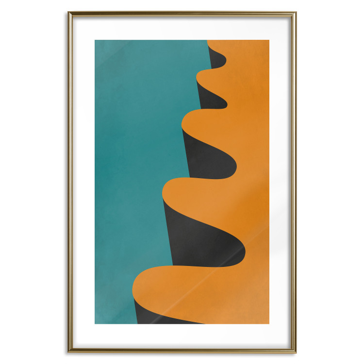 Wall Poster Orange Wave - orange wavy pattern in an abstract motif 134446 additionalImage 19