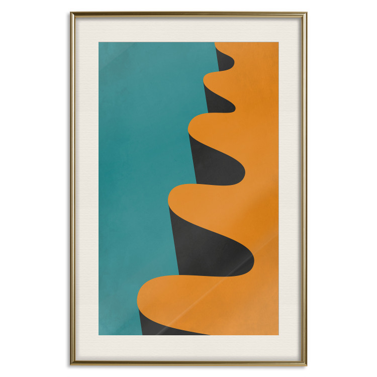 Wall Poster Orange Wave - orange wavy pattern in an abstract motif 134446 additionalImage 25