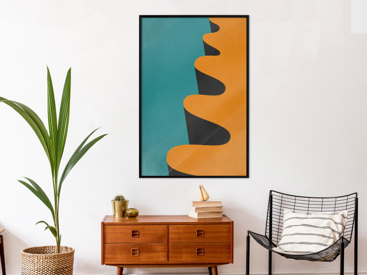 Wall Poster Orange Wave - orange wavy pattern in an abstract motif 134446 additionalImage 6