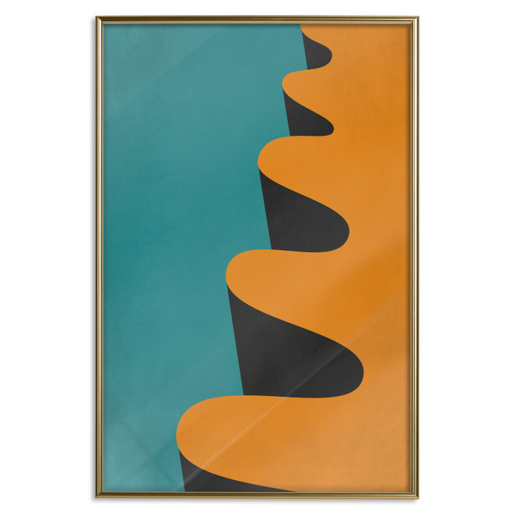 Wall Poster Orange Wave - orange wavy pattern in an abstract motif 134446 additionalImage 16