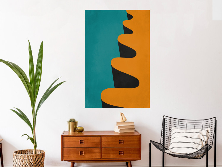 Wall Poster Orange Wave - orange wavy pattern in an abstract motif 134446 additionalImage 2