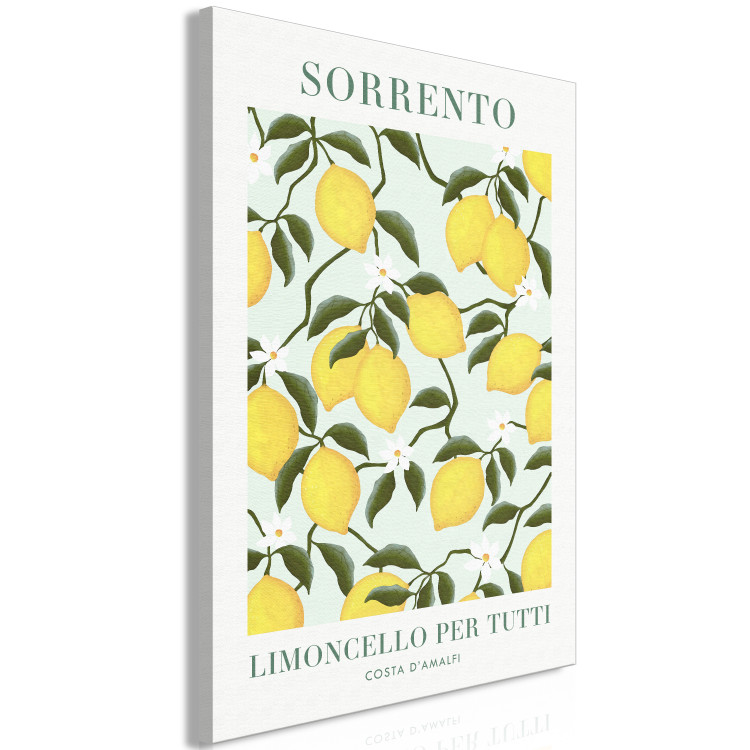 Canvas Lemon Sorrento (1-piece) Vertical - lemon landscape in boho style 135846 additionalImage 2