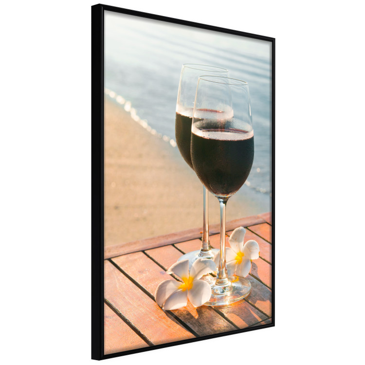 Wall Poster Romantic Refreshment - romantic composition with wine against the sea 136046 additionalImage 7