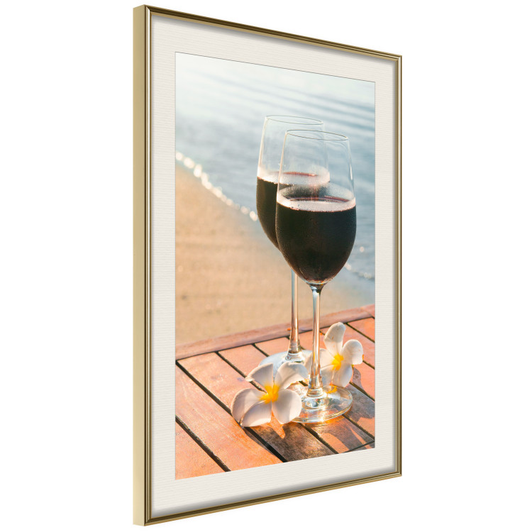Wall Poster Romantic Refreshment - romantic composition with wine against the sea 136046 additionalImage 7