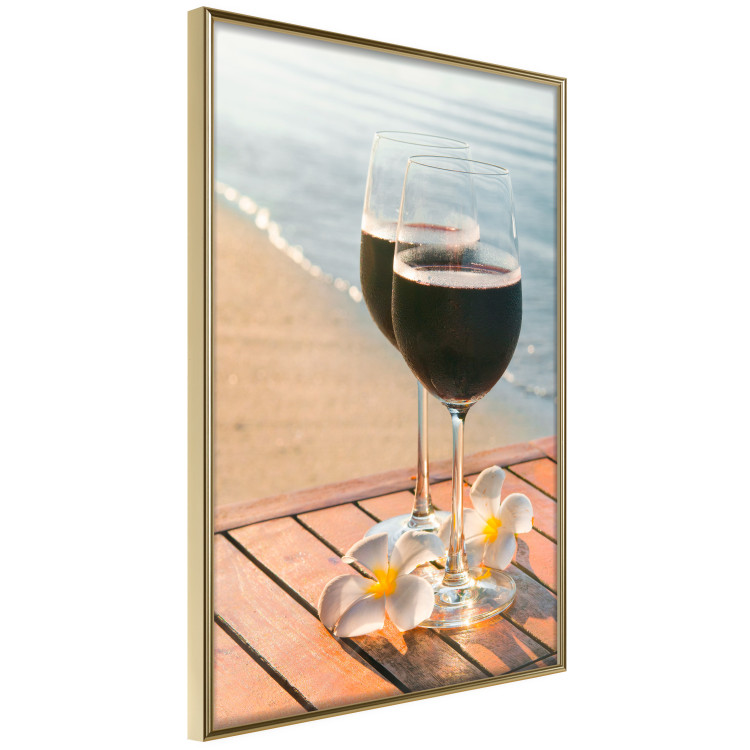 Wall Poster Romantic Refreshment - romantic composition with wine against the sea 136046 additionalImage 8