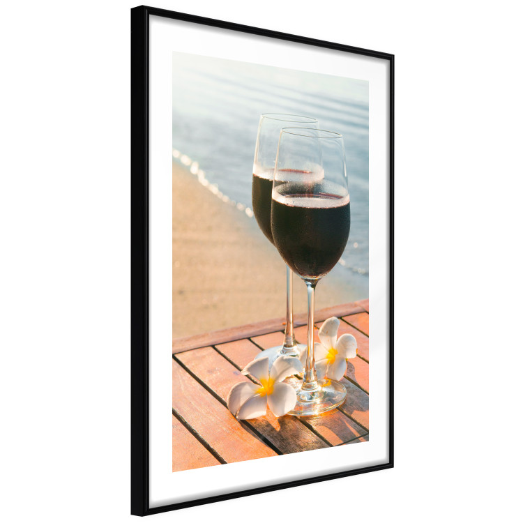 Wall Poster Romantic Refreshment - romantic composition with wine against the sea 136046 additionalImage 6