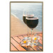 Wall Poster Romantic Refreshment - romantic composition with wine against the sea 136046 additionalThumb 11