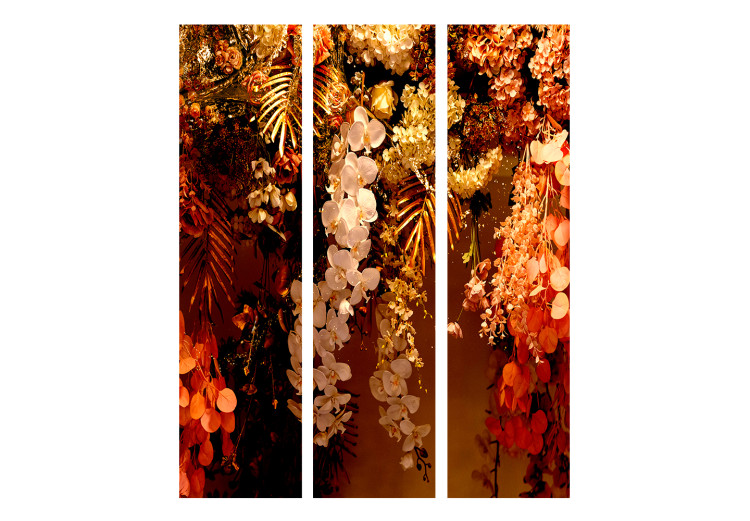 Folding Screen Hanging Gardens (3-piece) - Warm composition in flowers and plants 136146 additionalImage 3