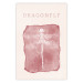 Wall Poster Dragonfly's Delicacy - white insect on a pink background with text in scandi boho style 136546