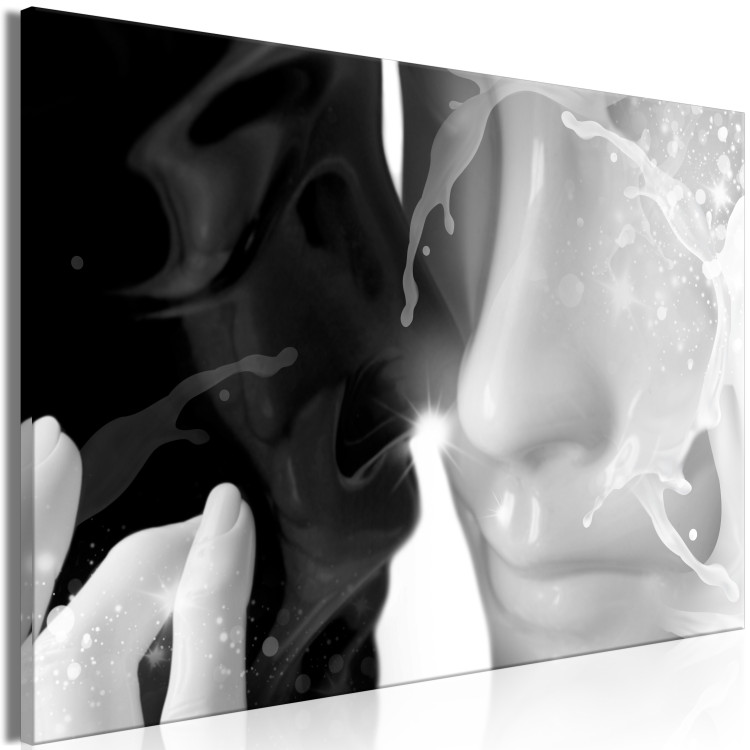 Canvas Art Print Sensitivity of Contrast (1-piece) Wide - black and white human faces 138746 additionalImage 2