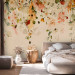 Wall Mural Autumn flowers - motif of colourful dangling flowers in yellow tones 142346