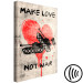 Canvas Art Print Make Love Not War (1-piece) Vertical - tanks and message text 142446 additionalThumb 6