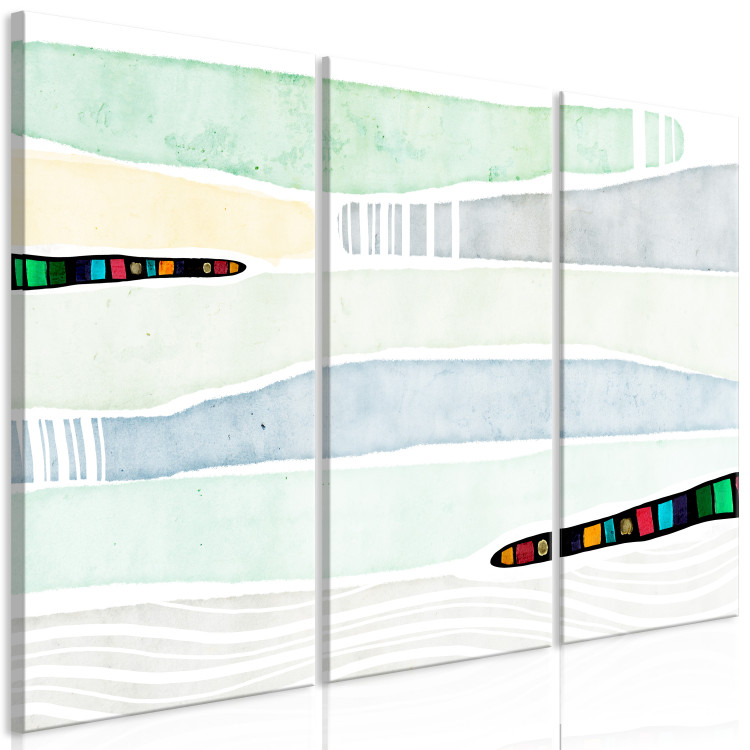 Canvas Print Pastel Fantasy (3-piece) - watercolor-painted abstraction 142646 additionalImage 2