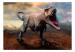 Wall Mural Menacing tyrannosaurus attacks - dark landscape with dinosaur for kids 142746 additionalThumb 1