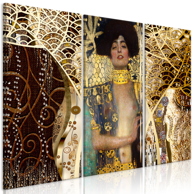 Canvas Print Judith by Klimt (3-piece) - elegant abstraction with a female figure 143446 additionalImage 2