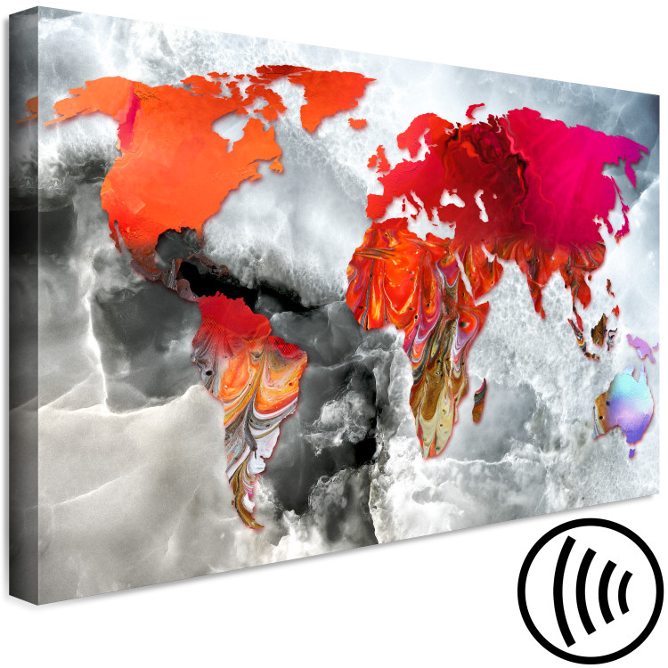 Canvas World Map with Red Accent (1-piece) Wide - abstraction 143746 additionalImage 6