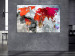 Canvas World Map with Red Accent (1-piece) Wide - abstraction 143746 additionalThumb 3