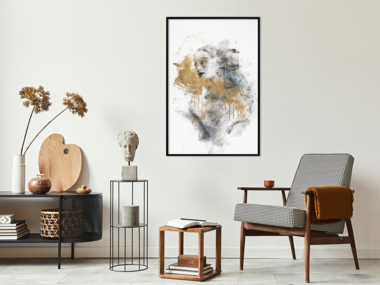 Wall Poster Golden Fantasy - Watercolor Female Nude With Abstract Accents 144546 additionalImage 12