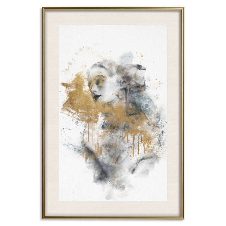 Wall Poster Golden Fantasy - Watercolor Female Nude With Abstract Accents 144546 additionalImage 27